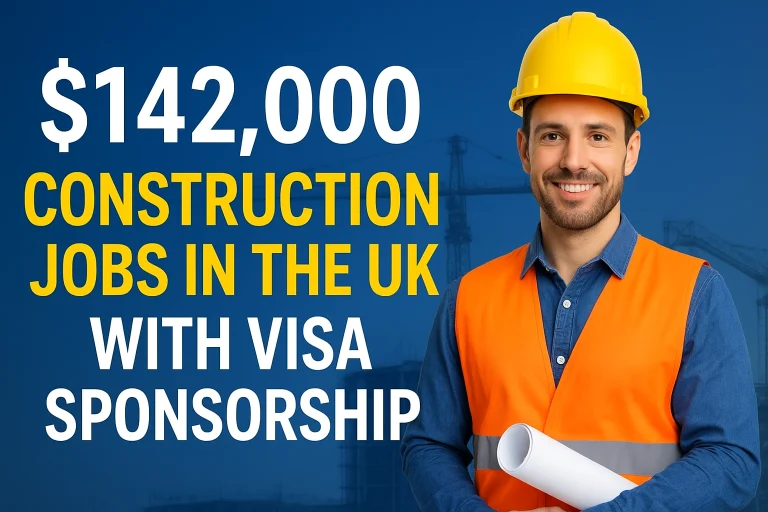 $142,000 Construction Jobs in the UK with Visa Sponsorship – Apply Now